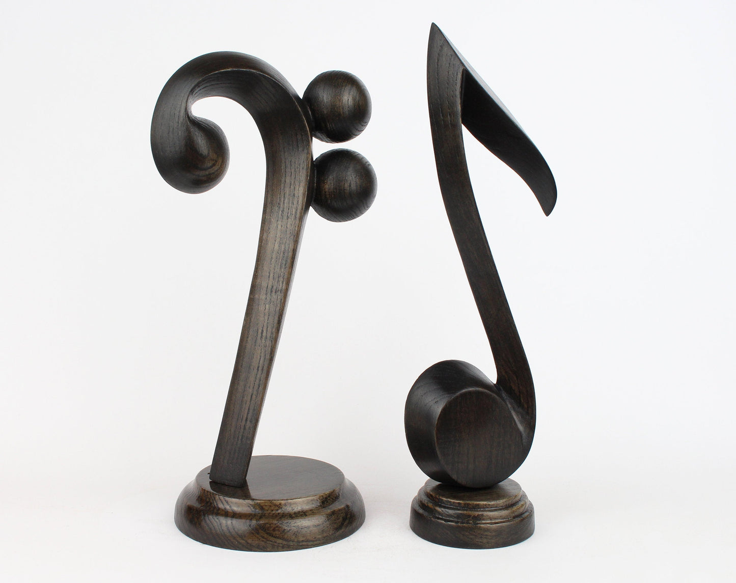 Handmade Black Bass Clef and Note Statue
