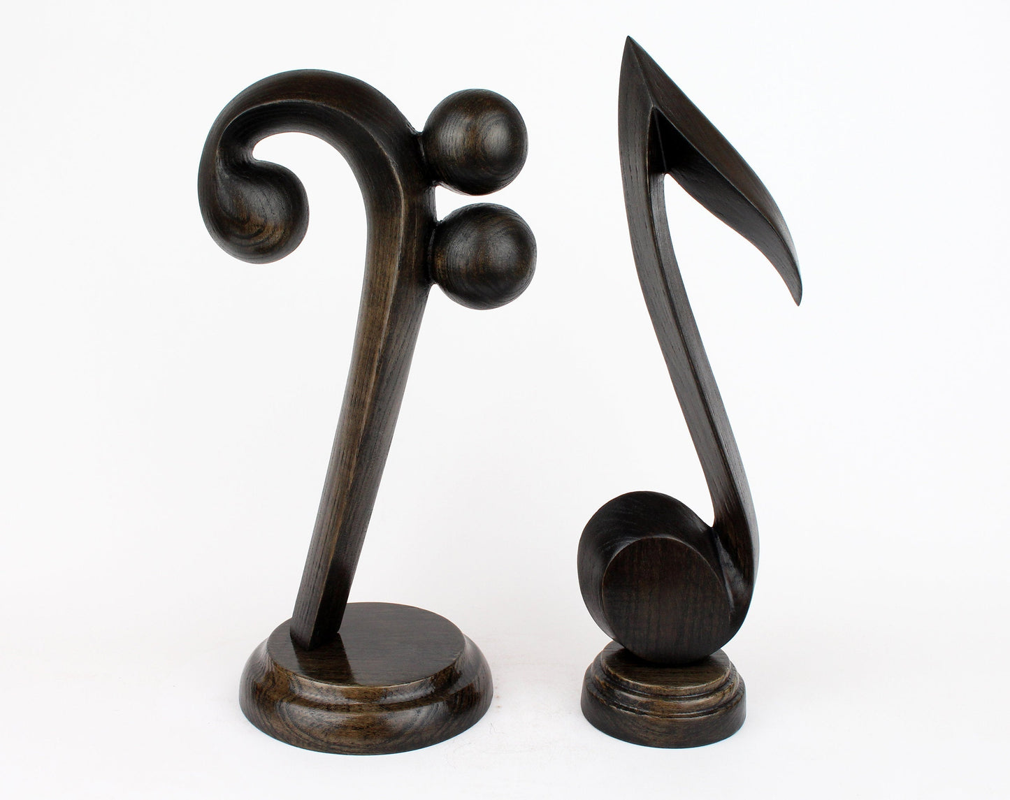 Handmade Black Bass Clef and Note Statue