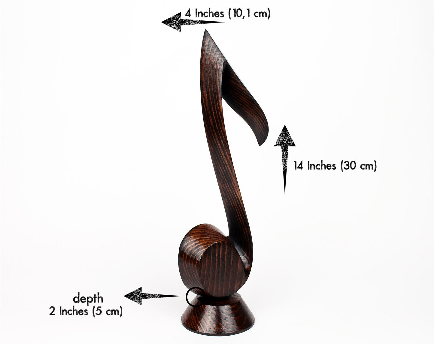 Handmade Wooden Music Note Sculpture – Elegant Musical Decor, Unique Gift for Musicians