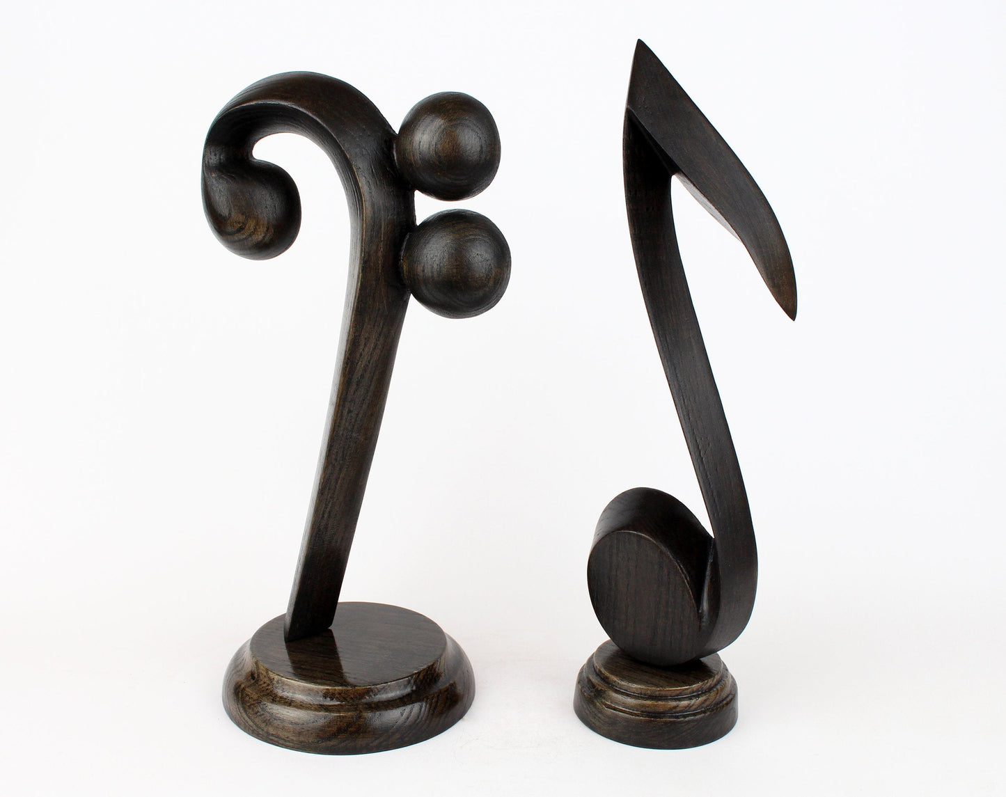 Handmade Black Bass Clef and Note Statue