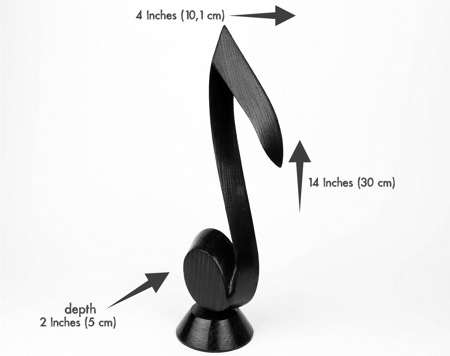 Wooden Music Note Sculpture – Gift for Musicians, Elegant Wooden Home Decor